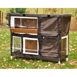 nanook Bommel - Schutzhülle für Kaninchenstall Hasenstall Bommel, 123 x 51 x 91 cm - Farbe: braun, schwarz