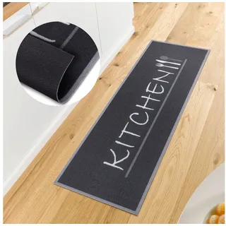 HANSE HOME Küchenläufer »Kitchen Cutlery« rechteckig 3 mm Höhe Läufer, Rutschfest, Küchenteppich, Küche, Teppich, Pflegeleicht, schwarz-weiß