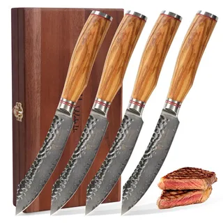 Wakoli Steakmesserset, Braun, Holz, Metall, Echtholz, Kochen, Küchenmesser, Messersets