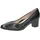 Pumps aus Leder mit Blockabsatz Schwarz Black Nappa 39 6 UK