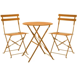 Svita Berlin Bistroset Stuhl Tisch Garten Bistro Cafe Metall Klappmöbel Orange