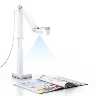 CZUR Fancy S Pro 4K Dokumentenkamera 12MP Visualizer mit Dual-Mode Autofokus, LED Licht & MIC, bis zu A3, 60fps, für Online-Unterricht, Präsentationen, Content Creation (Windows & Mac) (Weiß)