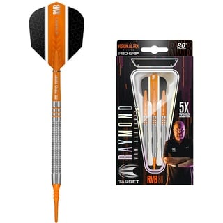 Target Darts Raymond Van Barneveld RVB 80 18G 80% Wolfram Softdarts-Set Dartpfeile Schwarz