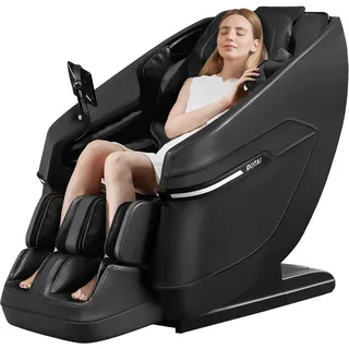 ROTAI Massagesessel 3D mit Zero-Gravity & Lendenwärme, Fußrollen & Bluetooth – 19 Auto-Programme, 6 Modi, 5 Geschwindigkeiten für Schulter- & Nackenentspannung