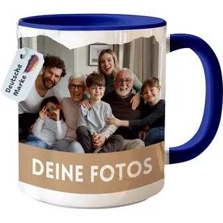 Tasse personalisiert mit eigenem Foto personalisierte Tasse mit Foto Geschenk für Freundin Geschenke Frauen Fototasse bedrucken Muttertagsgeschenk Fototasse Fotogeschenke Kaffeetasse (Dunkelblau)