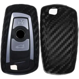 Carbon Soft Case Schutz Hülle Auto Keyless Schlüssel kompatibel mit BMW F30 F32 F26 F01 F07 F12 F10 F06 F03 F25 F13 F11