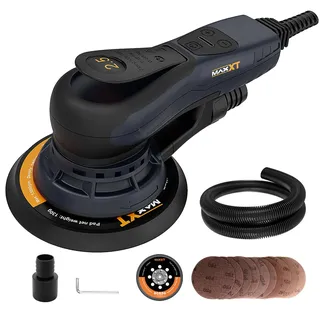 MAXXT Exzenterschleifer, 150 mm (6 Zoll), bürstenloser Motor, 230 V, 2,5 mm Exzenterhub, Schleif- und Poliergerät für Holz