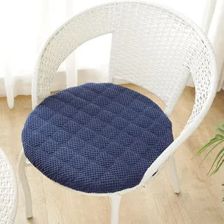 Generisch Rund Stuhlkissen 6er 4er 2er Set, Weiche Stuhlkissen Waschbar Sitzkissen Stuhl rutschfest,Cordstoff Sitzpolster Stuhlauflage Bodenkissen Für Küche Esszimmer Garten,Dark Blue,2er Set 30cm