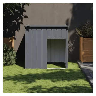 vidaXL Hundehütte mit Dach 110 x 103 x 109 cm Stahl Anthrazit