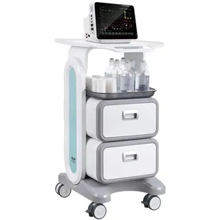 Vevor Laborwagen mit 3 Ebenen, Laborwagen mit 2 Schubladen und 1 oberen Ablage, mobiler medizinischer Wagen aus ABS-Material, Laborrollwagen mit 4 leisen Rädern für Labor, Klinik, Krankenhaus, Salon, weiß