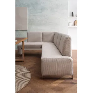 exxpo - sofa fashion "Intenso, viele Bezugsstoffe Cord, Leder, Struktur 244/157 cm (B/T)", beige, B:244cm H:91cm T:157cm, NaturLeder;Strukturstoff (Zusammensetzung: Polyester 100%);Luxus-Microfaser (Zusammensetzung: Aufgeflockte 100% Polyester Schicht mit