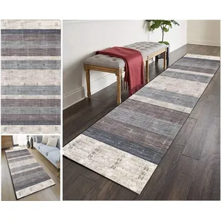 LIHY Rug Runner Hallway Carpet Hallway Runner Long Non-Slip Washable Vintage Colourful Polyester Sold by The Metre for Kitchen Bedroom Living Room Doormat