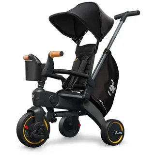 Doona Dreirad Liki Trike S5, Schwarz, Metall, Kunststoff, 33.9x25.1x33.9 cm, Rückenlehne, Fußstützen, höhenverstellbare Schubstange, Outdoor Spielzeug, Kinderfahrzeuge, Dreiräder