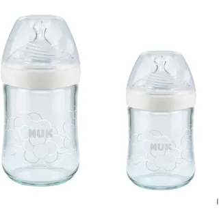 NUK Babyflasche NUK Baby Glasflasche VORTEIL set 240ml+120ml weiß