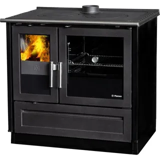 Plamen EEK A+ Holzherd Plamen 910 schwarz, externe Zuluft, Dauerbrandherd