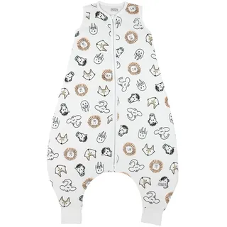 Meyco Schlafsack-Overall Animal 92 cm, Weiß