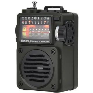 DollaTek HRD-700 Taschen Retro Mini Radio mit 10 Bändern Bluetooth Digitaler wiederaufladbarer Musikplayer mit AM FM SW Radio und einziehbarer Metallantenne