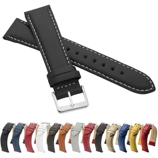 MARCHEL Lederarmband LLB 16 mm Schwarz-Weiß aus Echtleder