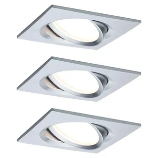 Paulmann LED Einbauleuchte 3er Set 18 W eckig Aluminium