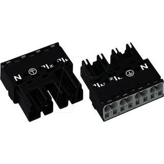 WAGO 770-214 Netz-Steckverbinder WINSTA MIDI Stecker, gerade Gesamtpolzahl: 4 25A Schwarz 50St.