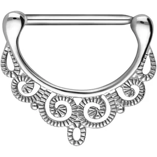 PIERCINGLINE Chirurgenstahl Nippelpiercing Clicker ORIENTALISCHES DESIGN