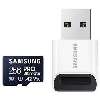 Samsung PRO Ultimate 256 GB microSD-Speicherkarte mit USB-Kartenleser