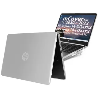 mCover Schutzhülle kompatibel mit HP 14-DQxxxx / 14-FQxxxx 2020-2022 Laptop (nur Nicht kompatibel mit Anderen HP-Modellen) (Pavilion 14-DQxxxx, transparent)