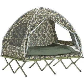SoBuy Feldbett mit Campingliege Familienzelt ohne Matratze Angelzelt 193x188x145cm bis 180 kg 2 Personen