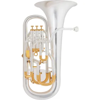 Lechgold EU-310SB Euphonium - Stimmung: Bb - aus Messing - Edelstahl-Ventile - inkl. Trolley-Leichtkoffer - versilbert und gebürstet