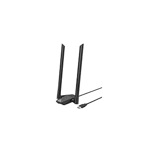 BrosTrend AX1800 High Gain WLAN Stick für PC, WiFi 6 Stick hohe Reichweite, DualBand 1201Mbit/s 5GHz + 574Mbit/s 2.4GHz, USB WLAN Adapter Langstrecken mit Zwei 5dBi-Antennen, NUR für Windows 10/11