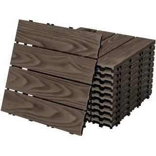 ML-Design WPC Terrassenfliesen 30 x 30 cm dunkelbraun