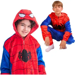Onesie Kigurumi Pyjama Kostüm für Kinder Spiderman 122 - Weiß - 122