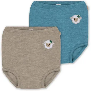 normani Outdoor Sports 2er Pack Baby Merino Windelhose Tokoroa in Blau/Beige | Gr.: 98