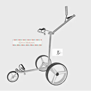 Elektro Golf Trolley Lithium-Batterie, Edelstahl, Speed LE deluxe, 42 mm Motoren