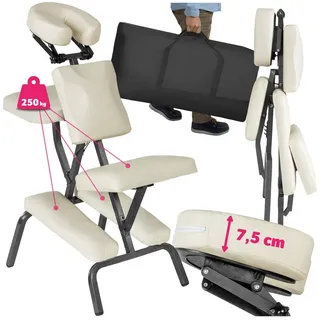 tectake Massagesessel Massagestuhl, klappbar beige