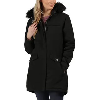 Regatta Serleena II Waterproof Taped Seams Insulated Lined Hooded Jacket With Security Pocket Jacke, Schwarz, 36,