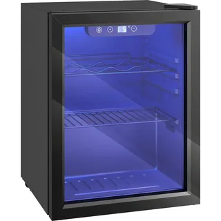 HOMCOM Weinkühlschrank 16 Flaschen 48 Liter Getränkekühlschrank Klein, Weinschrank Flaschenkühlschrank mit 4-16°C, Doppelglastür, LED-Beleuchtung, LED Display, Wine Fridge, Schwarz   Aosom