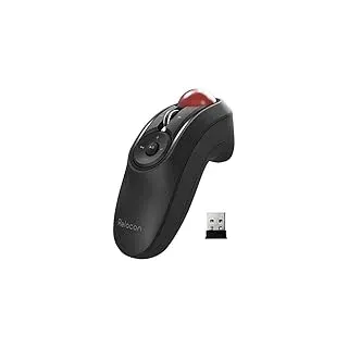 ELECOM Relacon M-RT1DRBK Handheld-Trackball-Maus, Daumensteuerung, 2,4 GHz, kabelloses ergonomisches Design, 10-Tasten-Funktion mit reibungsloser Verfolgung, Windows11, MacOS