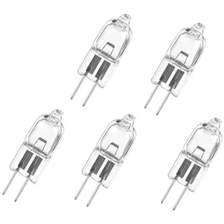 ShuoHui 5 x Halogen-Stiftsockellampe,G4 Halogenlampen,G4-Sockel,dimmbar,12 Volt, 20 Watt,Warmweiß -2800K, Glühbirnen Clear Capsule,5er-Pack