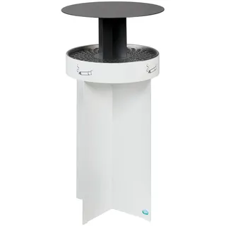 Proregal Robuster Ascher mit Schutzdach 75 x 44 x 44 cm Weiß