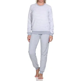 normann Wunderschöner Damen Frottee Schlafanzug Langarm Pyjama mit Bündchen –- auch in Übergrössen, Farbe:rosa1, Größe:48-50 - 48-50