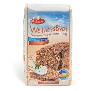 Küchenmeister Brotbackmischung Wellness Powerbrot, mit Roggensauerteig und Hefe, 1kg