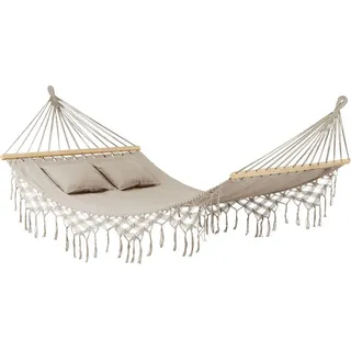 outtec Hängematte Beige, Textil, 2-Sitzer, Rechteckig, 200x1x150 cm, bis 220 kg - Boho Hammock für Outdoor, Garten, Balkon - für Kinder und Erwachsene
