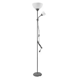 Böttcher-AG Stehlampe grau, 175 cm, mit E27 + E14 Fassungen, mit Leselampe