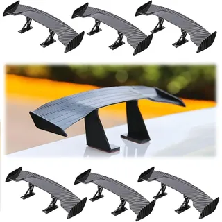 Auto Mini Heckspoiler Flügel,6 Stück Universeller Klebe‐Spoiler ohne Bohren | Kohlefaser‐Textur Dekorativer Heckspoiler, Einfache Klebebefestigung Auto Zubehör für PKW Tuning & Fahrzeugstabilität
