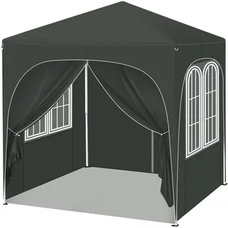 Woltu Faltpavillon 2 x 2 m inkl. 4 Seitenteile Grau