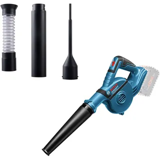 Bosch Professional 18V System Akku Gebläse GBL 18V-120 (inkl. 4x Aufsätze, Standarddüse, Verlängerungsrohr, Bohrlochdüse, Staubauffangbehälter, ohne Akku/ Ladegerät)