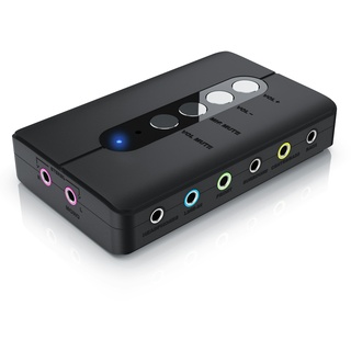 CSL USB 7.1 Soundkarte extern - 7.1 Surround Sound - Stereo Audio Adapter - Lautstärkeregelung - Anschluss für Kopfhörer, Mikrofon