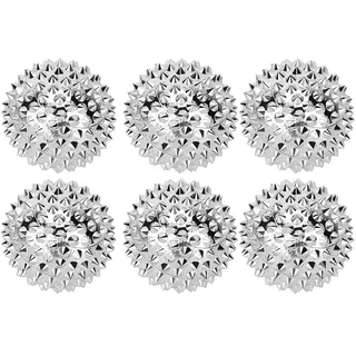 DINGFENG 6 Stück Magnetische Akupressur Ball Massageball Set, Igelball Metall mit Stacheln für Hand Fuß Massage, Stressabbau und Schmerzlinderung, 32mm Durchmesser Robustes ABS Material