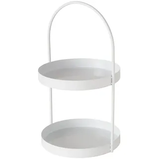 Boltze Etagere Joko 2 Ebenen Eisen H 44 cm Ø 26cm weiß